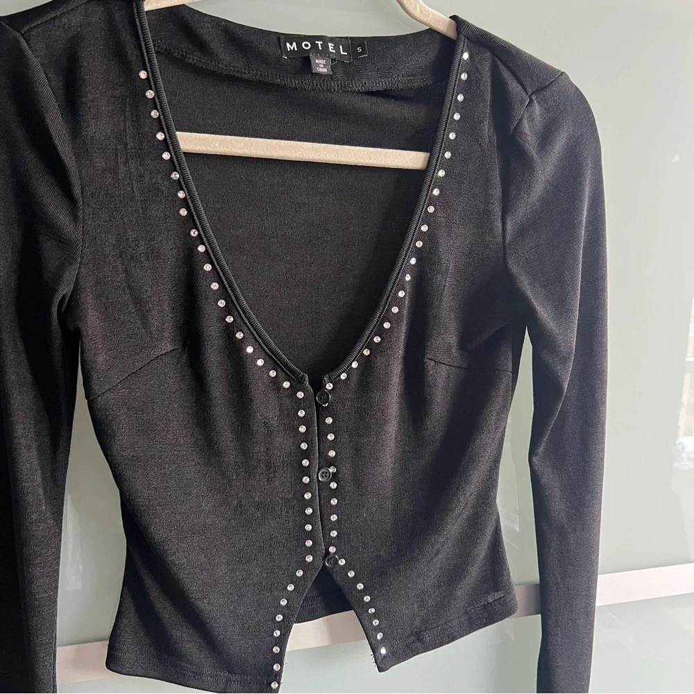 Motel Rhinestone Cardigan Top - Picture 3 of 4